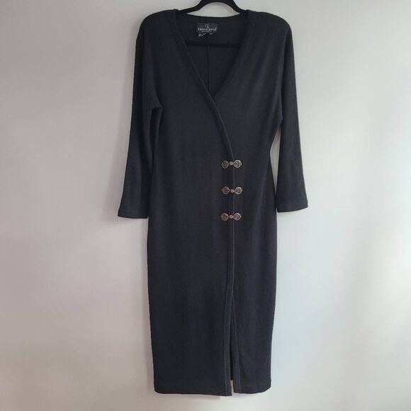 Vintage 90s wool blend maxi dress carol little brand size medium vampire goth - Picture 1 of 12